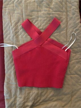 ARITZIA Babaton Sculpt Crop Top in Hot Pink